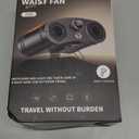 25000MAh Portable Waist Fan, 100 Speeds 34000RPM Strong Airflow, Belt Fan with up to 145H of Working Time, Flashlight,Rechargeable Wearable Personal Fans for Outdoor (Black)