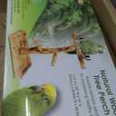Natural Wood Bird Perch & Play Stand for Parakeets/Cockatiels - Multi-Level Cage Accessory with Training Branch