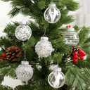 25Pcs Christmas Ornaments Sets 2.36 Christmas Ball Ornaments Christmas Tree Ornaments Shatterproof Xmas Balls Bulbs for Holiday Wedding Party Christmas Tree DecorationSilvery White
