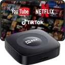 WhyBox Wireless Carplay Adapter with Netflix/YouTube Ai Box for iPhone & Android Auto Supports TF Card Plug & Play Car Play Video Entertainment Box Fits for OEM Wired CarPlay Cars