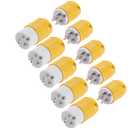 20 Amp 125 Volt Electrical Replacement Plug and Connector, NEMA 5-20 Extension Cord Ends, 2 Pole, 3 Wire Grounding, Industrial Grade, Straight Blade, Heavy Duty, 5 Set, ETL Listed