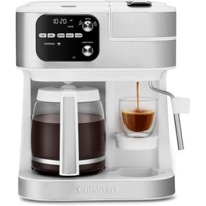 Cuisinart Coffee Maker Barista System, Coffee Center 4-In-1 Coffee Machine, Single-Serve Coffee, Espresso & Nespresso Capsule Compatible, 12-Cup Carafe, White, SS-4N1W