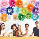 12pcs 10in 12in Paper Flowers Tissue Flowers Pom Paper Pom Poms Hanging Paper Flowers Wall Backdrop Wedding Party Flower Decorations DIY Art Craft Blooms for Birthday Baby shower Nursery decor burgundy
