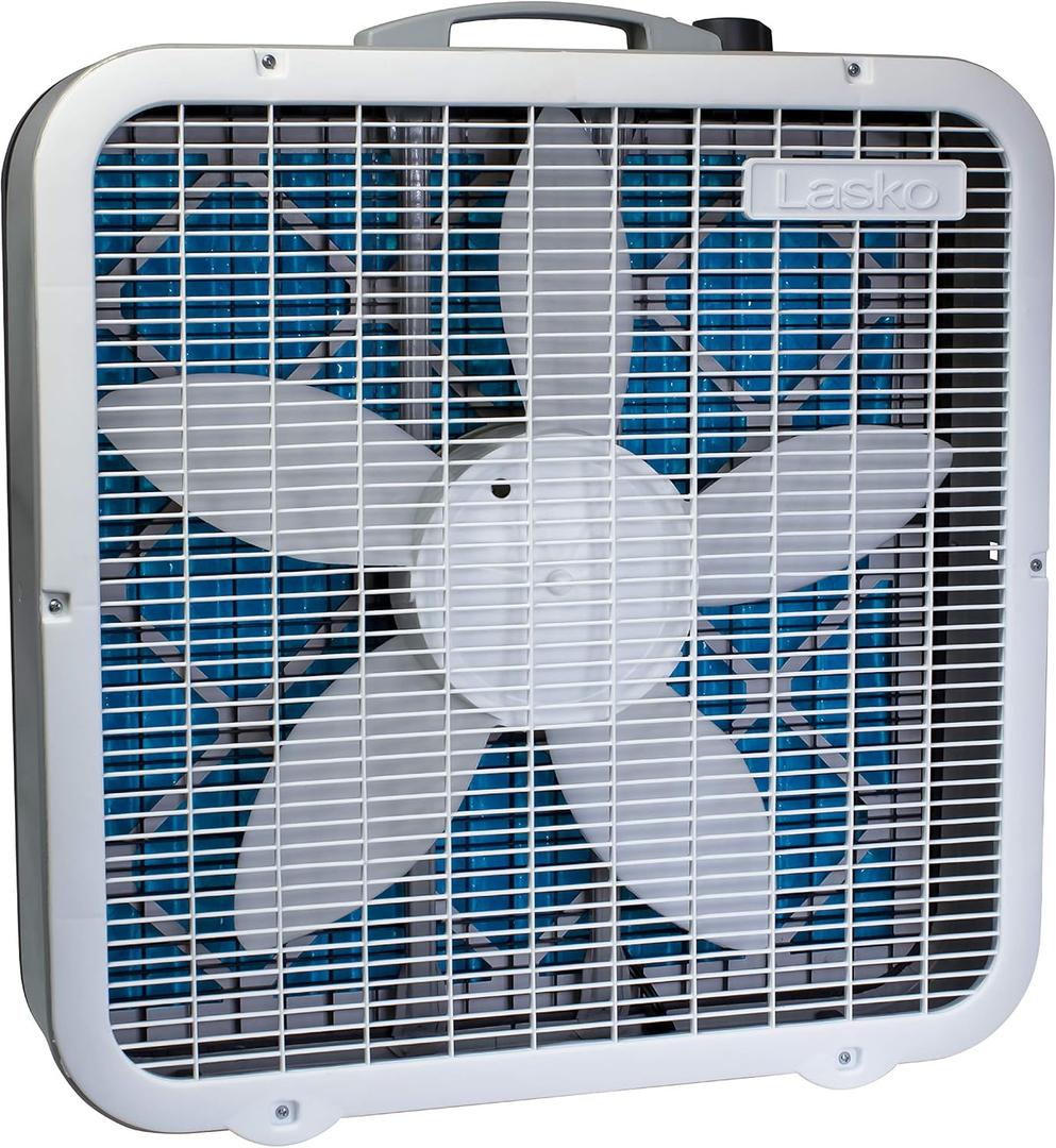 Lasko Air Flex 20" 2-in-1 Box Fan and Air Purifier in One with MERV10 Air Purifying Filter for Cleaner and Cooling Breeze, 3 Speeds, Steel Body, FF305 (Large)
