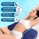 Fledano Lumbar Support Pillow for Bed Memory Foam Lower Back Pain Relief Pillow for Sleeping, Ergonomic Lumbar Pillow for Side & Back Sleepers, Sciatica & Hip Pain Relief, Washable Cooling Cover