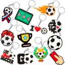 Batiyeer 36 Pack Soccer Keychains Bulk Soccer Party Favors Sports Key Chains Funny Ball Keyring for Women Men Sport Team Players Birthday Party Bag Gift Fillers