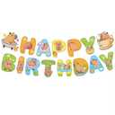 Capybara Happy Birthday Banner, Party Sign Decorations, Girl Boy Theme Supplies, Bday Kids 1st First Decor