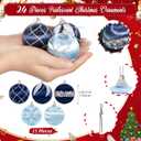 HyDren 15 Pcs 2.4 Inch Christmas Satin Navy Blue Ornaments Luxury Silk Shatterproof Christmas Tree Hanging Ball Decorations for Home Xmas Tree Party Holiday Supplies