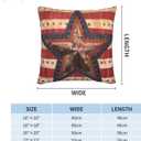 American Flag with Red Throw Pillow Covers 18 X 18 Inch Set of 2 Pillow Cases Decoration Cushion Cover for Sofa Bedroom Living Room Outdoor