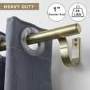 Curtain Rods for 28-99 Windows, Splicing Construction, 1 Adjustable Drapery Rod with Aluminum Alloy Brackets and Finials for Window, Sliding Door, Patio, Living Room Decoration, Antique Bronze