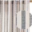 jinchan Linen Blend Boho Curtains for Living Room, 84 Inch Long Black Printed on Beige Retro Farmhouse Bohemian Geometric Drapes, Light Filtering Back Tab Curtains 2 Panels (50"W x 84"L (Pack of 2))