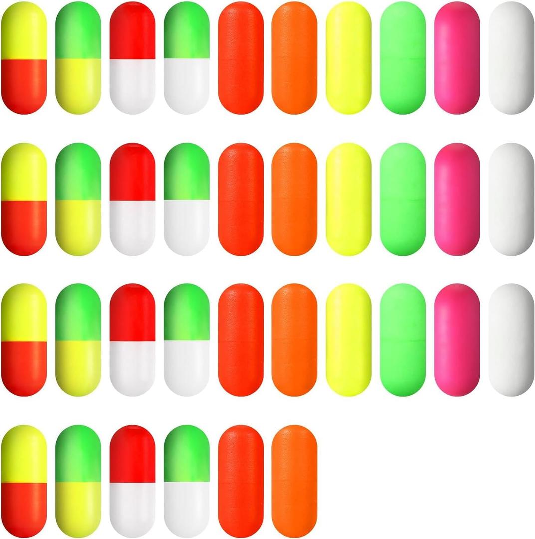 Skylety 100 Pieces Pompano Rig Floats for Surf Fishing Pill Snell Fishing Floats Making Kit for Trout Catfish Walleye