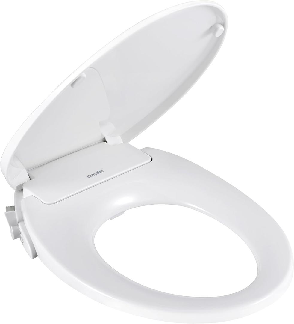 Non-Electric Toilet Seat with Bidet Fits Elongated Toilets
