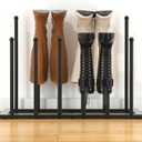Urban Deco Free Standing Shoe Racks, Boot Organizer for Tall Boots, Black Metal Boot Rack Fit for 6 Pairs, Shoe Organizer for Dorm Room, Closet, Entryway, Black