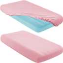 Entisn 2 Pcs Kids Air Mattress Fitted Sheets Only, 34.5x62x7 Inch Microfiber Toddler Inflatable Mattress Sheets for Kids, Sleepovers, Camping Trips and Party Accommodations (Pink)