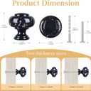 4 Pack Dresser Knobs, Black Kitchen Crystal Cabinet Drawer Knobs, 1-3/8 Inch(36mm) Vintage Decorative Round Knobs Pulls, Easy to Install