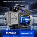 Orion Motor Tech 14.4 cfm 2 Stage Vacuum Pump, 1.5 hp Rotary Vane HVAC Vacuum Pump with 1.5 Micron Ultimate Vacuum, AC Vacuum Pump for R134a R22 R410A