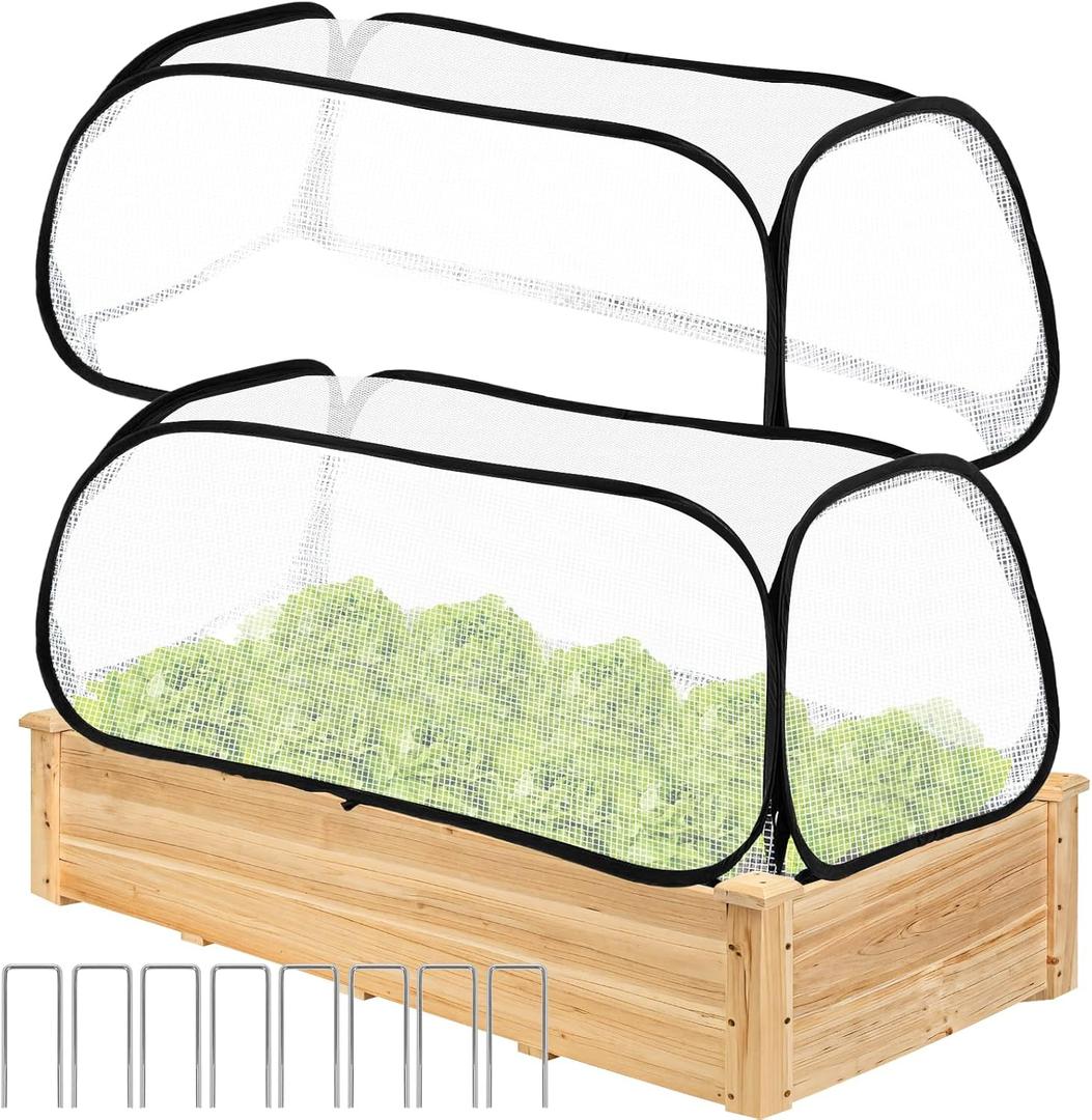 ANGAR 2PACK Garden Covers for Raised Beds, 45" X 22" X 16" Garden Row Plants Cover Accelerator, Freeze Protection Greenhouse Cover for Raised Garden Beds Protecting Seedlings Fruits Vegetable Rows