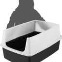 IRIS USA XX-Large High Sided Cat Litter Box, Scatter Shield, Black