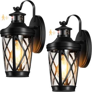 Amazon.com: VIANIS Exterior Lighting Fixtures, Black Outdoor Motion Sensor Light, 2-Pack Outdoor Lanterns for Porch, Anti-Rust Dusk to Dawn Sensor Wall Mount, Modern Exterior Wall Sconce Outside Lights for Patio : Electronics