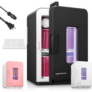 NORTHCLAN Mini Fridge for Bedroom, 15L/21 Cans Small Skincare Fridge, 110V/12V Power for Office, Dorm and Car, Cooler & Warmer, Portable Thermoelectric Mini Refrigerator for Drinks, Food, Makeup (Black) NORTHCLAN Mini Fridge for Bedroom, 15L/21 Cans Small Skincare Fridge, 110V/12V Power for Office, Dorm and Car, Cooler & Warmer, Portable Thermoelectric Mini Refrigerator for Drinks, Food, Makeup (Black)