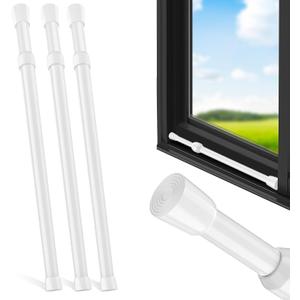 3 Pack Window Security Bar Adjustable Sliding Lock Security Stick for Rubber Tips, Adjustable Sliding Glass Door Lock Bars 15.7''-27.5'' Window Safety Lock Bar (16" to 28"-3Pcs)