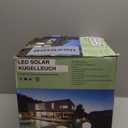 infray 12-Inch LED Ball Light, Solar Rechargeable Globe Light Color Changing Solar Globe Lamp IP67 Waterproof Outdoor Garden RGB Orb Light for Patio Pool Yard Bar Party Decorative Lighting (White)