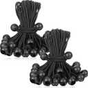 100Pcs Ball Bungee Cords, 5.9 Inch Heavy Duty Tarp Bungee Cords with Balls, Black Elastic Bungees Ball Cords for Secure Hold Outdoor Camping Tents Cargo Holding with UV Resistant