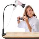 Linkidea Hair Dryer Stand, 360 Degree Rotating Blow Dryer Holder Hands-Free, Gooseneck Bracket with Clamp Mount for Dog Cat Grooming Home Salon