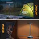 LED Cordless Table Lamps Rechargeable - Outdoor 6000mAh Battery Operated Portable Tables Light 3 Color Stepless Dimming Lamp with Memory Function for Patio Restaurant Dining Blue