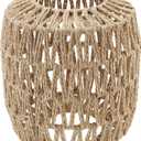 RTNLIT Handmade Woven Lampshade Replacement 7.08" D7.48" H, Retro Boho Rattan Lamp Shade for Table Floor Pendant Light, Small Natural Wicker Lampshade for Home Decor