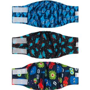 CuteBone Dog Belly Bands for Male Dogs Wraps Washable Doggie Diapers DM07M (M(14"-17")