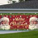 6x16FT Santa Claus Christmas Garage Door Banner Decor, Red and White, 72inx192in