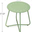 danpinera Outdoor Side Tables with Flower Cut Outs, Weather Resistant Steel Patio Side Table, Small Round Outdoor End Table Metal Side Table for Patio Yard Balcony Garden Green