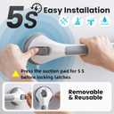 TAILI Grab Bars for Bathtubs and Showers 2 Pack Suction Grab Bar, Heavy Duty Shower Handle Removable Bath Handrails for Seniors and Elderly, Bathroom Safety Grip No Drilling Waterproof,Grey
