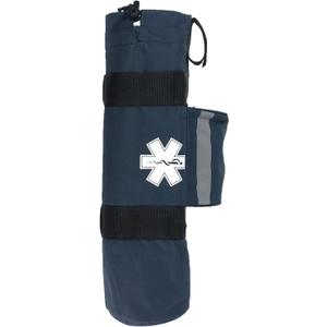 LINE2design Oxygen Cylinder Sleeve Bag - EMS First Responder Emergency Medical Oxygen Bag Portable Travel Size Cylinder Holder with Star of Life Logo - Two Adjustable Side Straps - Navy