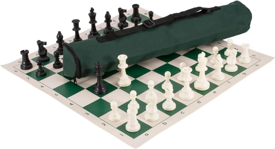 U.S. Chess Quiver Chess Set Combination - Triple Weighted, 20 x 20 inches , 21 x 6 inches