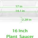 16 Inch 2 Pack Square Plant Saucer, Plant Saucers for Indoors, Large Heavy Duty Plastic Flower Plant Trays for Pots, Under Plant Water Catcher Tray for Potted Plants Outdoors (16"-Black)