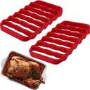 2 Pack Silicone Roasting Racks Non Stick Easy-Clean Cooling Rack for Cooking Baking Steaming (2pack-red)