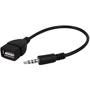 USB Female to 3.5mm Jack Male Audio Converter Adapter (Black)