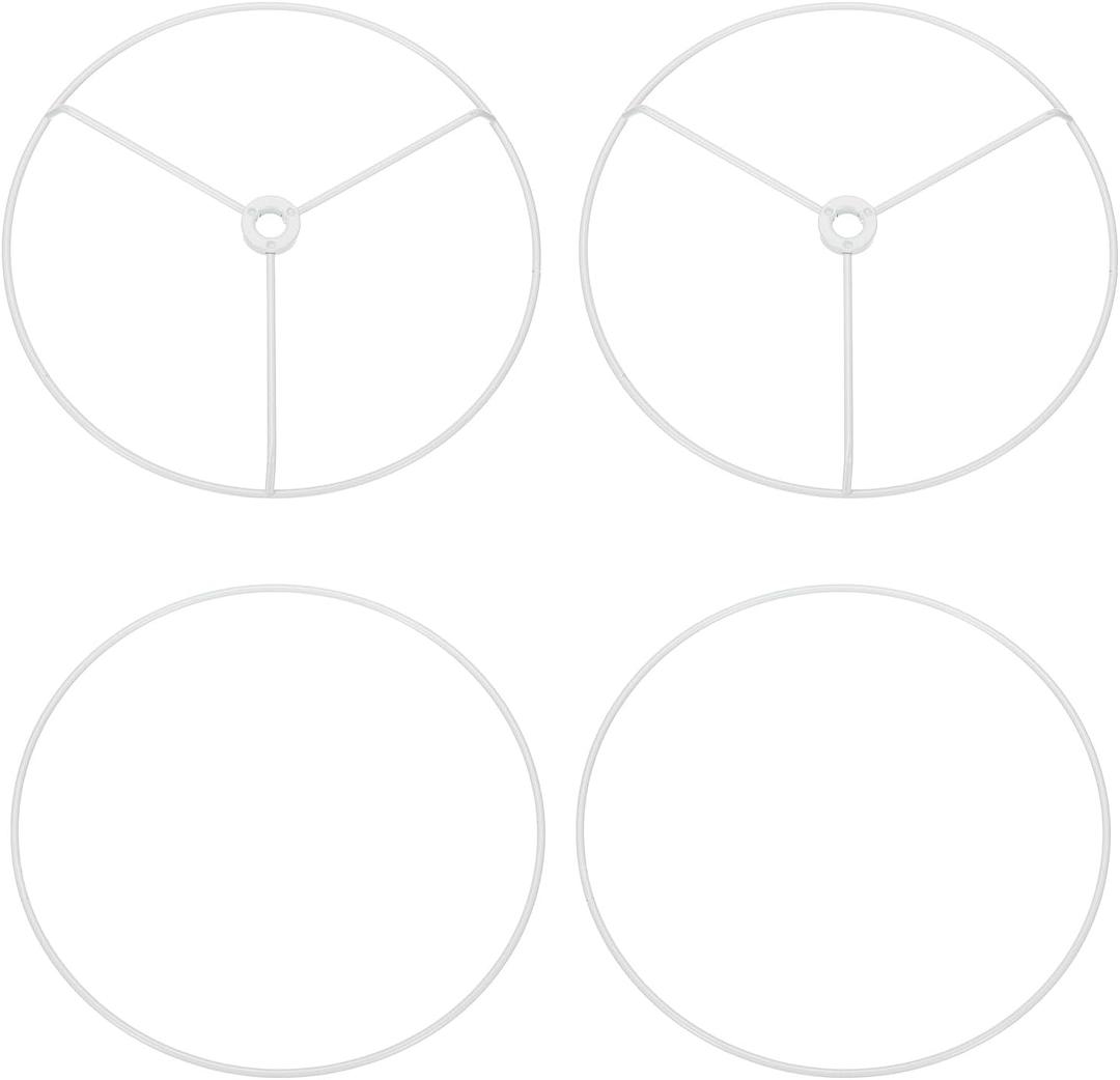 PATIKIL 7.9 Inch Lamp Shade Ring, 2 Set Metal Lamp Shade Frame Wire Lampshade Frame DIY Drum Strong Ring Lampshade Holder for Table Floor Lamp, White, 7.9 Inch / 200 mm