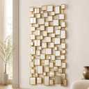 Large Modern Wall Mirror - 27.55"x55.1" Brushed Gold Wall Mirrors Metal Framed Decorative Mirror for Entryway Bedroom Living Room Home Decor