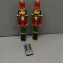 Nutcracker Christmas Decoration Flameless Taper Candles Battery Operated Candle Remote Hand-Painted Real Wax LED Candlestick Nutcracker Figure Festive Collectible Gift for Winter Table Fireplace Decor