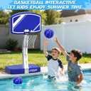 Pool Basketball Hoop&Pool Volleyball Net 2 in 1,Pool Toys Basketball Game with Weighted Base&Stand,2 Water Volleyball&2 Basketball and Pump,Summer Outdoor Family Party Pool Games for Kids Adults