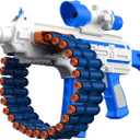 Electric Automatic Toy, JakMean Toy Blaster with 30 Dart Clips and 100 Foam Darts, Outdoor Shooting Games Toys for 6-12 Year Old Boys & Girls Adults, Gifts for Birthday Xmas, Blue