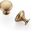 5 Pack Champagne Bronze Round Zinc Knobs for Kitchen, Bathroom, Closet, and Dresser Cabinets