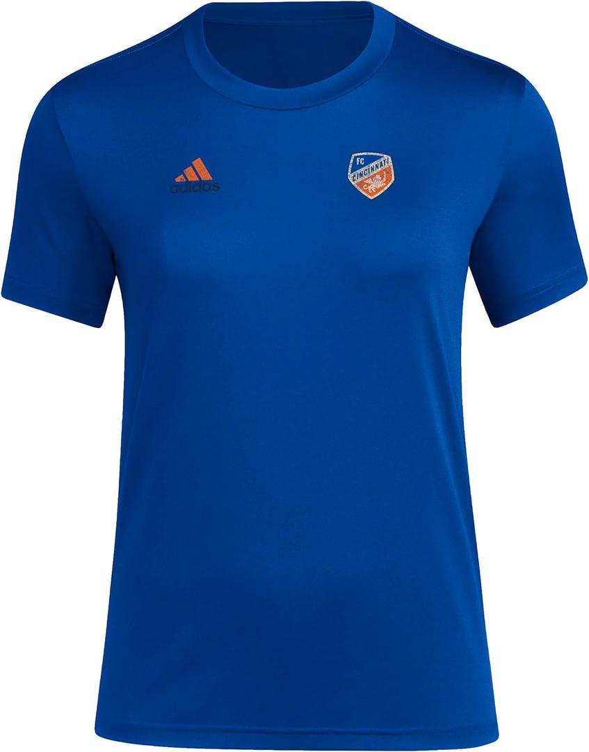 Adidas Womens Fc Cincinnati MLS Short Sleeve T-Shirt (Blue, L)