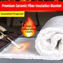60'' x 24'' x 1'' Ceramic Fiber Insulation Blanket 2 Pack Fireproof Insulation Blanket 2400°F High Temperature for Stoves Kilns Forges Fire Bricks Boilers Pizza Ovens