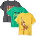 Curious George Little Boys' Toddler Boys T-Shirt 3-Pack No 1, Assorted, 4T