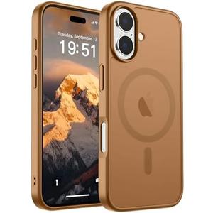 SUPFINE Magnetic for iPhone 17 Case (Compatible with MagSafe)(Military Grade Drop Protection) Translucent Matte Shockproof with Anti-Fingerprint Phone Cover 2025,Brown